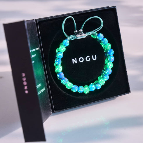 Beautiful Day | Cobalt x Cactus | Double Firefly Glass Bracelet